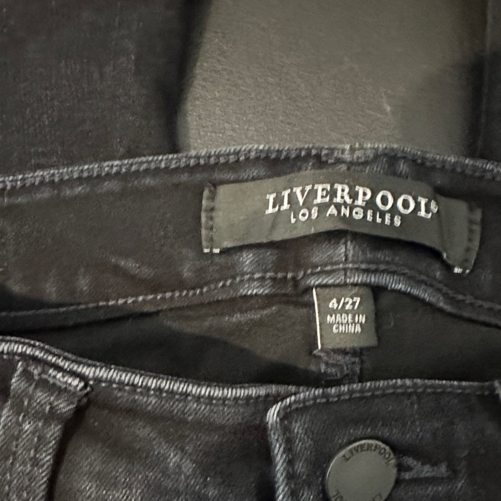 606.  Liverpool Women's Black High Rise Flare Jeans size 4- - Picture 3 of 8